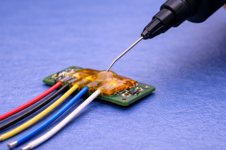 Verguss und Schutzbeschichtung elektronischer Baugruppe mit Epoxidharz